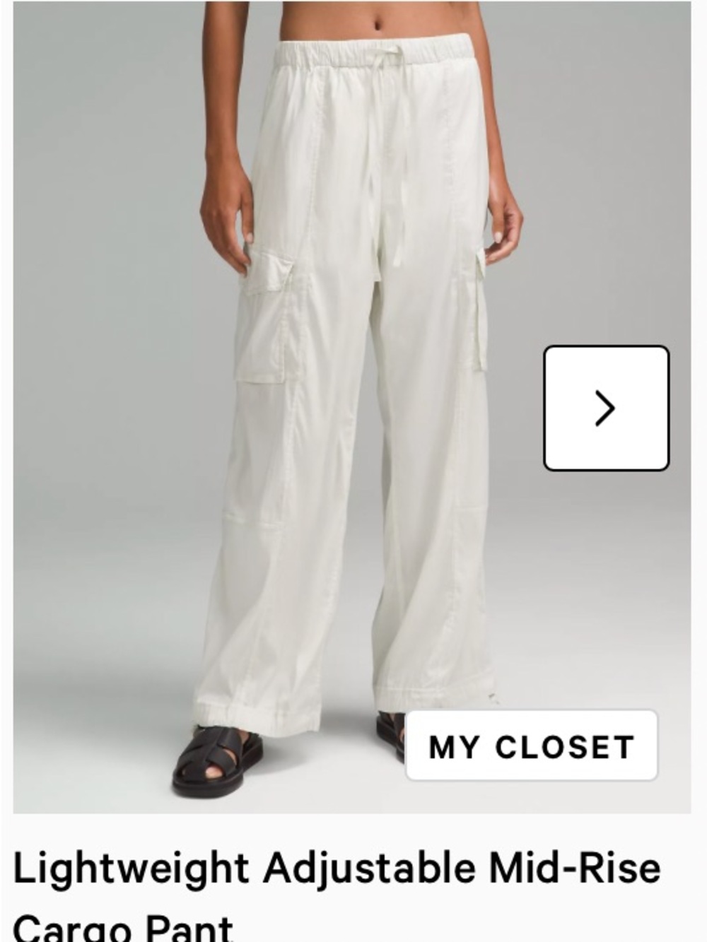 lululemon athletica Lightweight Mid-Rise White Cargo Track Pants